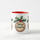 Frohe Weihnachtskekse mit Holly Berries Tasse (Zentrum)