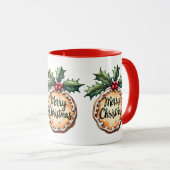 Frohe Weihnachtskekse mit Holly Berries Tasse (VorderseiteRechts)