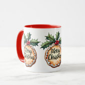 Frohe Weihnachtskekse mit Holly Berries Tasse (Vorderseite Links)