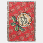 Frohe Weihnachtskekse mit Stechpalmenbeeren Rot Decke (Vorderseite Vertikal)