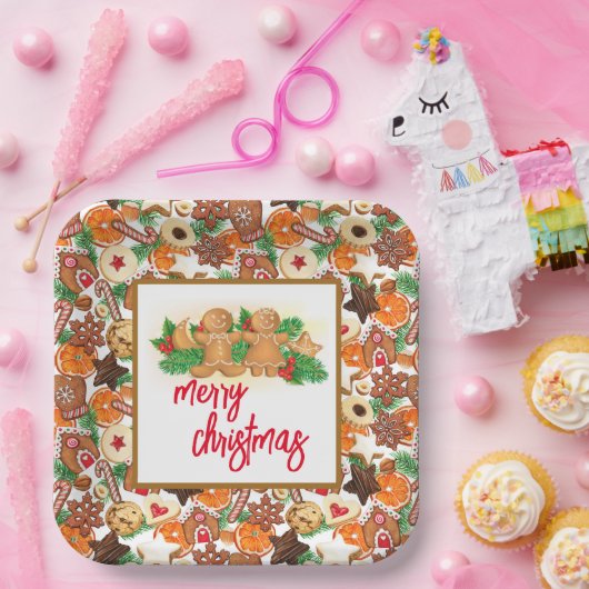 Frohe Weihnachtskekse Pappteller (Party)