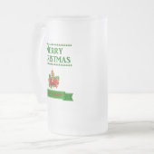 Frohe Weihnachtskerze (grn/rot) Mattglas Bierglas (Vorderseite Links)
