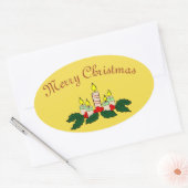 Frohe Weihnachtskerze Oval Sticker (Umschlag)