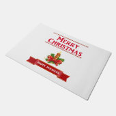 Frohe Weihnachtskerze (rot/clr) Fußmatte (Schrägansicht)