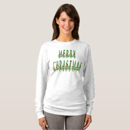 Frohe Weihnachtskerze Schriftart T-Shirt