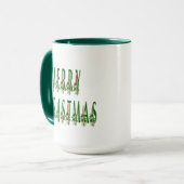 Frohe Weihnachtskerze Schriftart Tasse (Vorderseite Links)