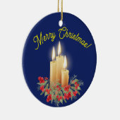 Frohe Weihnachtskerzen Keramik Ornament (Rechts)