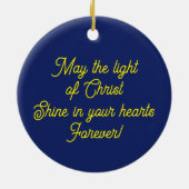 Frohe Weihnachtskerzen Keramik Ornament (Hinten)