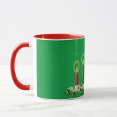 Frohe Weihnachtskerzendesign Tasse (Links)