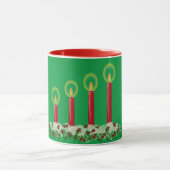 Frohe Weihnachtskerzendesign Tasse (Zentrum)