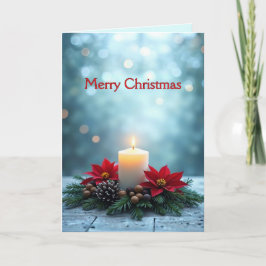 Frohe Weihnachtskerzennotizkarte Feiertagskarte