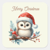 Frohe Weihnachtskeule fügen Text Quadratischer Aufkleber (Vorderseite)