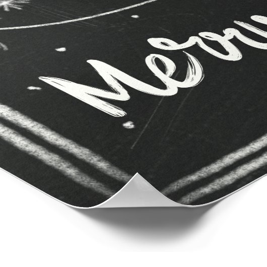 Frohe Weihnachtskhalkboard individuell anpassbar f Poster (Ecke)