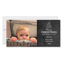 Frohe Weihnachtskhalkboard mit Baum-Fotokarte