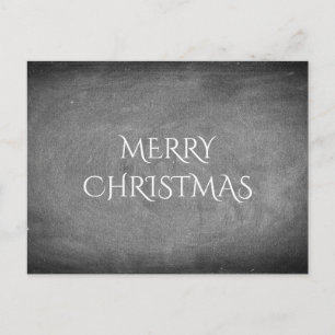 Frohe Weihnachtskhalkboard Typografie Schwarz-weiß Feiertagspostkarte