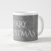 Frohe Weihnachtskhalkboard Typografie Schwarz-weiß Jumbo-Tasse (Vorderseite Rechts)