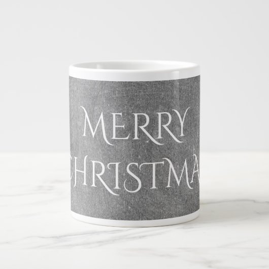 Frohe Weihnachtskhalkboard Typografie Schwarz-weiß Jumbo-Tasse (Vorderseite)