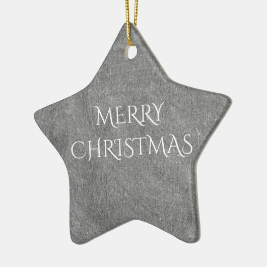 Frohe Weihnachtskhalkboard Typografie Schwarz-weiß Keramikornament (Links)