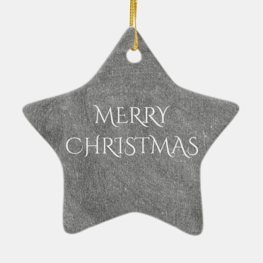 Frohe Weihnachtskhalkboard Typografie Schwarz-weiß Keramikornament (Hinten)
