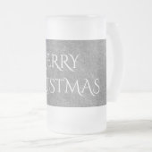 Frohe Weihnachtskhalkboard Typografie Schwarz-weiß Mattglas Bierglas (VorderseiteRechts)