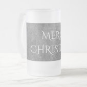 Frohe Weihnachtskhalkboard Typografie Schwarz-weiß Mattglas Bierglas (Vorderseite Links)