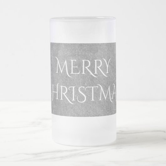Frohe Weihnachtskhalkboard Typografie Schwarz-weiß Mattglas Bierglas (Mittel)