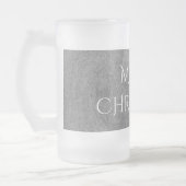 Frohe Weihnachtskhalkboard Typografie Schwarz-weiß Mattglas Bierglas (Links)