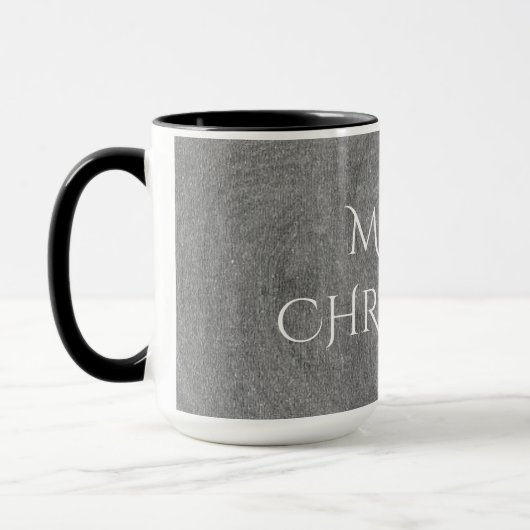 Frohe Weihnachtskhalkboard Typografie Schwarz-weiß Tasse (Links)