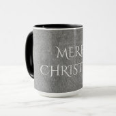 Frohe Weihnachtskhalkboard Typografie Schwarz-weiß Tasse (Vorderseite Links)