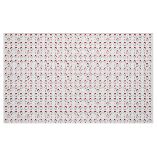 Frohe Weihnachtskiche mit Weihnachtsmannmützen Stoff (Fat Quarter (45,7 x 55,9 cm))