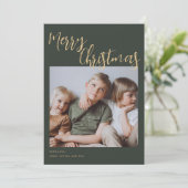 Frohe Weihnachtskids Foto Weihnachtskarte Feiertagskarte (Stehend Vorderseite)