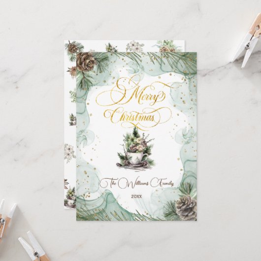 Frohe Weihnachtskiefer Botanisch Karte (Vorderseite/Rückseite Beispiel)