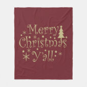 Frohe Weihnachtskiefer dekoriert Fleecedecke (Vorderseite)