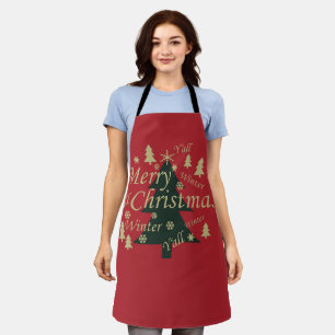 Frohe Weihnachtskiefer dekoriert Schürze