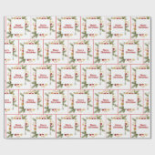 Frohe Weihnachtskiefer und Ziergegenstände Geschenkpapier (Flach)