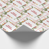 Frohe Weihnachtskiefer und Ziergegenstände Geschenkpapier (Ecke)