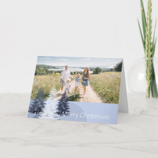 Frohe Weihnachtskiefern Feiertagskarte (Vorderseite)