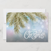 Frohe Weihnachtskiefern Flat Feiertagskarte (Vorderseite)