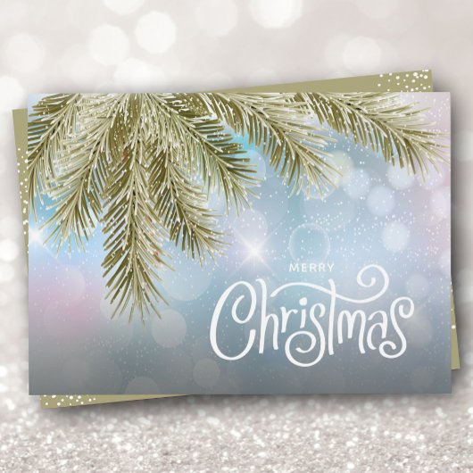 Frohe Weihnachtskiefern Flat Feiertagskarte