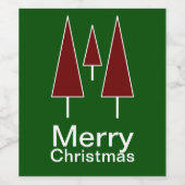 Frohe Weihnachtskiefernbäume Abstrakt Saison Weinetikett (Einzelnes Label)