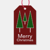 Frohe Weihnachtskiefernbäume Abstraktes grünes Ges Geschenkanhänger (Vorderseite)