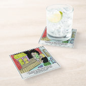 Frohe Weihnachtskinder und Krippenspiel Glasuntersetzer (Schrägansicht)