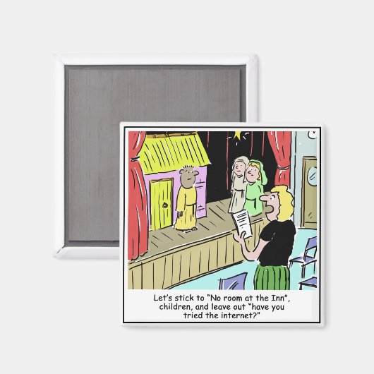 Frohe Weihnachtskinder und Krippenspiel Magnet (Vorderseite/Rückseite)