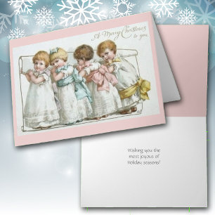 Frohe Weihnachtskinder Vintage Karte