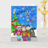 Frohe Weihnachtskinderreise Karte (Gelbe Blume)