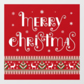 Frohe Weihnachtsklammer Fensteraufkleber (Blatt)