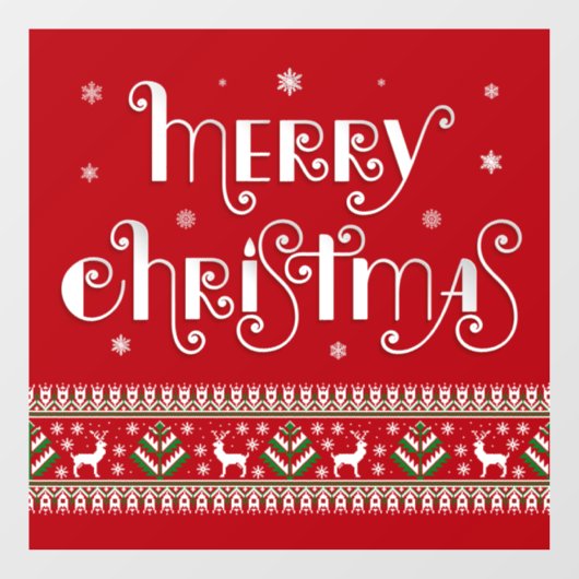 Frohe Weihnachtsklammer Fensteraufkleber (Blatt)