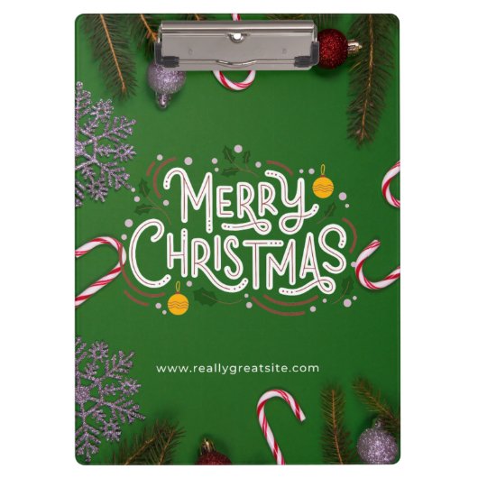 Frohe Weihnachtsklammer Klemmbrett (Vorderseite)