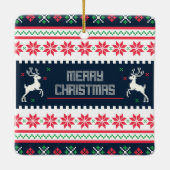 Frohe Weihnachtsklamotten Keramikornament (Rückseite)