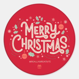 Frohe Weihnachtskleber - Feiertage-Design Runder Aufkleber